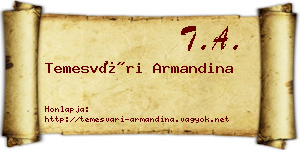 Temesvári Armandina névjegykártya